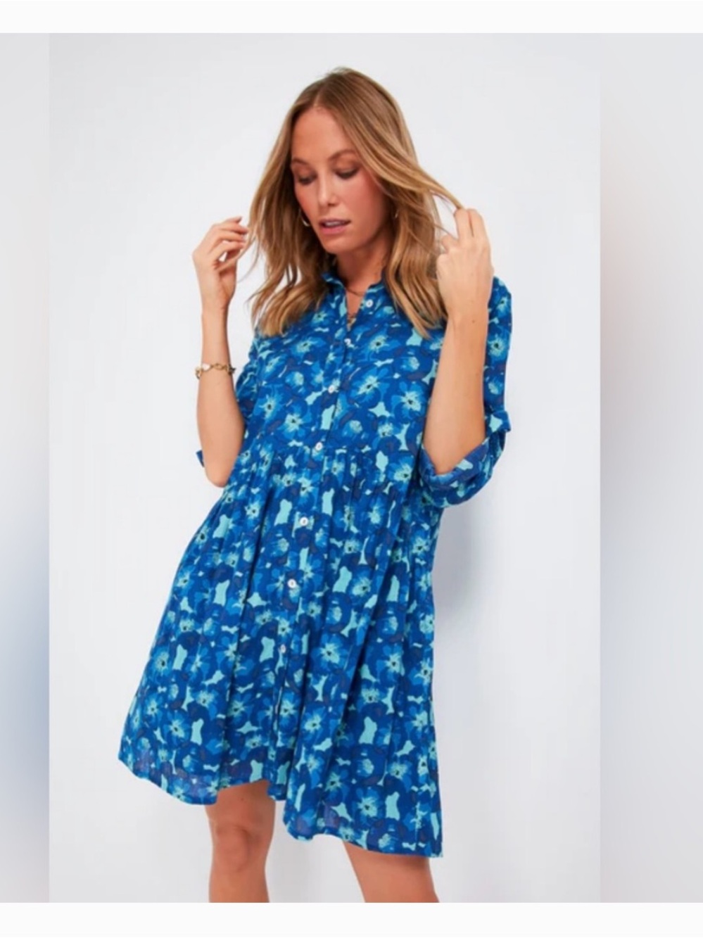 Tuckernuck Blue Floral Button-Front Kids Dress